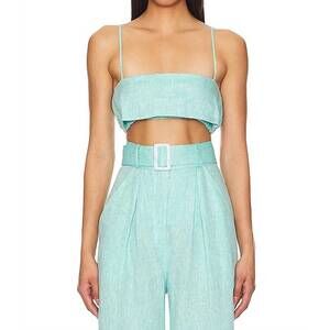 NEW MATTHEW BRUCH structured bandeau top in seafoam